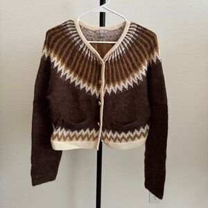 J.Crew Fair Isle Cardigan Size Small